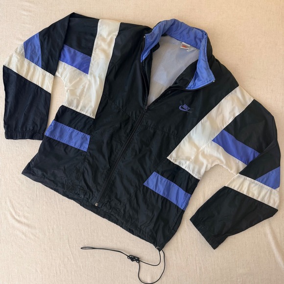 Nike Other - Vintage Nike Windbreaker Jacket Mens Medium Black Blue Colorblock 90s Sportswear